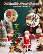 Christmas Santa Snow Globe Light up Lantern with 8 Songs, 6.69" Red Christmas Snow Globes for Kids Adults, 6H Timer & Dual Power, Snowglobes Christmas Decorations Indoor, Gifts for Women Men