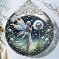 Stained Glass Dandelion Fairy Christmas Ornament - Holiday Home Decor - Tree Decoration - Gift Exchange Present Ideas
