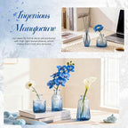 Der Rose Blue Glass Bud Vases Set of 30, Small Bud Vases for Flowers, Rustic Wedding Centerpieces and Home Decor