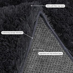 Runner Rugs for Bedroom, 2x6 Fluffy Throw Area Rug Non Slip for Bedside Dorm Hallways, Long Soft Shag Carpet for Nursery Living Room, Charcoal Gray