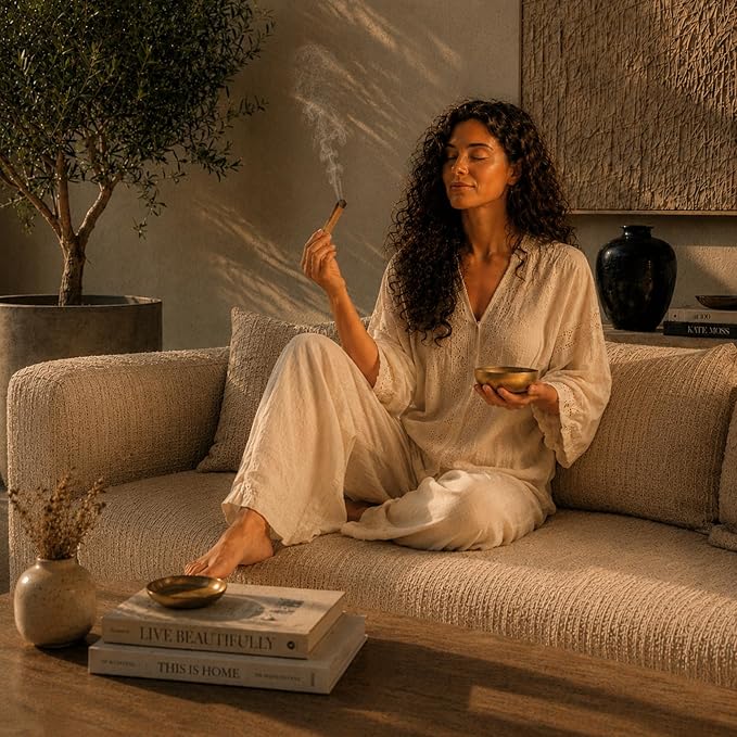 Anima Premium Energy Cleansing Set – White Sage Smudge Sticks, Palo Santo Sticks, Clear Quartz & Selenite Crystal with Smudge Bowl for Crystals & Home Cleansing, Meditation & Manifestation
