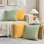 Fancy Homi 4 Packs Decorative Throw Pillow Covers for Living Room Couch Bed, Modern Farmhouse Boho Home Décor Accent Cushion Case, 20" x 20", Yellow Green Series