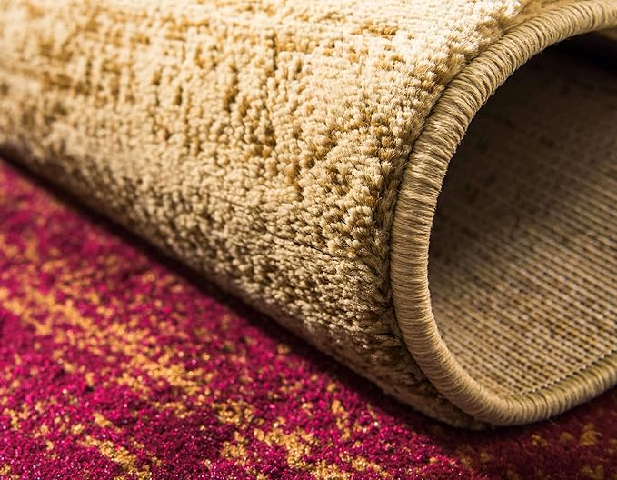 Unique Loom Barista Collection Area Rug - Ngada (4' 1" Round, Beige/ Red)