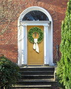 DDHS 32 inch Boxwood Wreath, Artificial Large Summer Wreaths for Front Door with Yellow Cloth can DIY Shaped, Spring or Summer Wreaths for Hanging in the Shop, Farmhouse, Roof Green Wreath Decoration