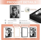 Funny Bathroom Canvas Wall Art Set of 2 - Black Floating Frame Black and White Vintage Comedy Movies Posters, Funny Toilet Humour Smell Wall Decor Prints for Bathroom Decor 12x16 in