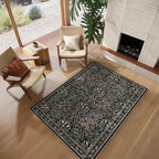 Traditional Design Vintage Floral Area Rug 4 x 6,Washable Area Rugs - Perfect for Living Room, Bedroom, Pet & Child Friendly, Nursery - Stain & Water Resistant Non-Slip, Dining Room Decor