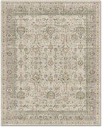 Washable 8x10 Area Rugs for Living Room, Boho Non-Slip Vintage Distress Large Rugs for Bedroom Dining Room Nursery Office, 0.3" Neutral Oriental Throw Thin Carpet, Flaxen/Brown/Multi
