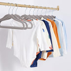 Amazon Basics Kids Space Saving Velvet Non-Slip Clothes Hangers with Shoulder Notches for Infant and Toddler, Sturdy, 11.6", Gray, 50-Pack