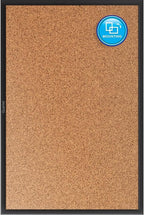 Quartet Cork Bulletin Board 48"W x 36"H Pin Board, Black Aluminum Frame (2304B)