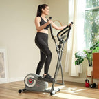 Sunny Health & Fitness Upright Elliptical Machine, Full Body Cardio Exercise with Adjustable Resistance, Arm and Leg Workout Machine, SunnyFit App via Bluetooth Optional Electro-Magnetic Resistance