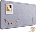 Large Bulletin Board, 35 X 24 Inches Felt Cork Board with 40 Pushpins, Foldable Felt Notice Pin Board Photo Display Board with Self-Adhesive Tape for Office Home School (Light Gray, 35x24 inch)