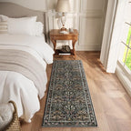 Vintage Floral Area Rug Runner 2x6 Washable Ultra-Thin Boho Carpet for Hallway, Kitchen, Bedroom, Bathroom, Laundry Room