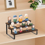 YINMIT Wooden Display Riser Stand, Tiered Perfume and Cologne Organizer Stand, 3 Tier Spice Rack Organizer, Rustic Display Shelf for Candles (3 Tier)