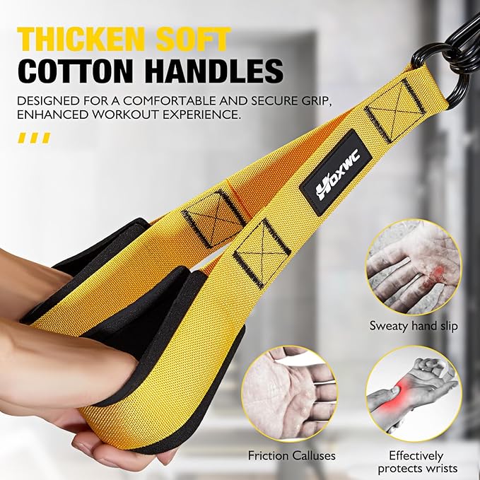 Resistance Bands with Handles, Exercise Bands with Door Anchor for Working Out, Home Gym Workout Equipment for Push Downs, Tricep, Biceps, Arms, Back, Chest, Abs, Shoulder Training