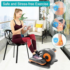 Under Desk Elliptical Machine, Elliptical Exercise Machine with Remote Control, Portable Ellipse Machine Supports Auto & Manual Mode, Leg Exerciser for Seniors Adults Teens, Orange