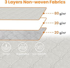 Fab totes 24 Gallons Clothes Storage, Foldable Thick Fabric Blanket Storage Bags, Containers for Organizing Bedroom, Closet, Clothing, Comforter, Organization with Handle (3 Pack,Ivory)