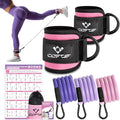 Ankle Resistance Bands with Cuffs, Ankle Bands for Working Out, Kickbacks Hip, Leg Glute Exercise Equipment with Training Poster, Resistance Workout Equipment for Women