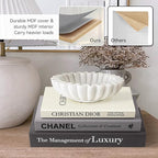 1DOT2 Aesthetic Decorative Books -Set of 3 Minimalist Linen Hardcover Faux/Fake Books,Decorative books for Home Decor Living Room Decoration,Photo Storage or as a Keepsake Box(Black-gray-beige-luxury)