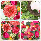 ICX 24 Inch Spring Wreaths for Front Door, Large Spring Summer Outdoor Door Wreath with Pink Peony Tulip Orchid, All Seasons Floral Wreath for Farmhouse Wall Porch Window Home Decor