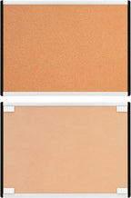 Amazon Basics Cork Bulletin Board, 17" x 23", Pin Board for Office & Home, Wall Organizer with Aluminum Frame, Lightweight, Easy to Install, 3-Pack