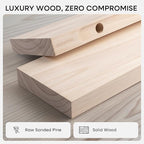 Homeforia 30 inch Wood Floating Shelves, High End Solid Natural Wood 30inch Floating Shelf for Wall, Unfinished Wooden 30 inches Floating Shelves, Heavy Duty Bracket, 30 X 6.5 X 1.75 in, Set of 4