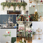 12pcs Crystal Icicle Christmas Tree Ornaments, Glass Beads Hanging Chandelier Pendants for Christmas Party Wedding Winter Decorations (Gold)