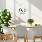 Monogram Letter C Wreaths for Front Door Wreath Wooden Welcome Sign for Front Door Decor Floral Family Last Name Initial House Warming Spring Summer Porch Rustic Wall Home Kitchen Boho Decorations