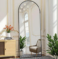 Prywot Arched Floor Mirror, 57 "x 20" Full Length Mirror Wall Mirrors Hanging or Leaning Arched-Top Full Body Mirrors with Stand for Bedroom, Dressing Room, Black