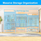 Ulif E13C Max Heavy Duty Closet Organizer System，Freestanding Clothing Racks for Hanging Clothes，Adjustable Garment Rack 86" W x16 D x77 H Hold 1100 lbs，White Rack with White Dustproof Cover