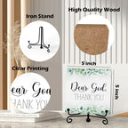 Modern Farmhouse Decor, Home Decor For Living Room, Boho Chic Aesthetic Shelf Decorations, Christian Eucalyptus Dear God Sign, Farm House Entryway Tv Stand Fireplace Coffee Table Decoration (10)