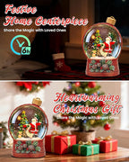 Christmas Santa Snow Globe Light up Lantern with 8 Songs, 6.69" Red Christmas Snow Globes for Kids Adults, 6H Timer & Dual Power, Snowglobes Christmas Decorations Indoor, Gifts for Women Men