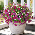 Artificial Flowers for Outdoors Spring Decoration, 12 Bundles Fake Flower Daisy with Realistic Eucalyptus Leaves, Faux Plants for Greenery Boxwood Porch Patio Garden Pot Lawn
