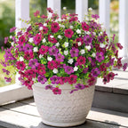 Artificial Flowers for Outdoors Spring Decoration, 12 Bundles Fake Flower Daisy with Realistic Eucalyptus Leaves, Faux Plants for Greenery Boxwood Porch Patio Garden Pot Lawn