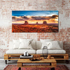 Monument Valley Wall Art Arizona Nature Landscape Living Room Wall Decor American National Park Posters Sunset Desert Scenery Canvas Prints Painting Artwork for Bedroom Office Home Decoration 24x48"