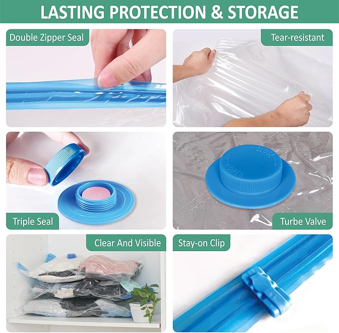 Cozy Essential Travel Vacuum Storage Bags with Rechargeable Cordless Electric Pump, Space Saver Bags for Luggage, Suitcase, Carry-On, for Clothes, Blankets, Comforters, Pillows, 35 Combo