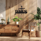 EDCIJB Jesus Cross Metal Wall Decor Christian Wall Art for Home Religious Cross Decoration Living Room Bedroom Prayer Room The Way The Truth The Life Christ Inspired Christian Gift for Family Friends
