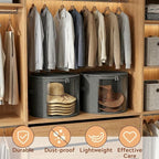 Ofiray-home 2 Pack Large Clear Hat Storage Boxes, Hold up to 7-9 Hats, Hat Organizer for Closet, Durable & Foldable, Hat Box with Carrying Handles for Round Brim, Wide-Brim, Cowboy, Sun Hat (Gray)