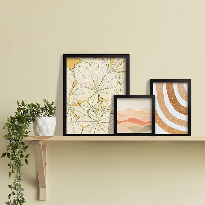 LaVie Home 5x7 Picture Frame Black Set of 10, Display 4x6 with Mat or 5 x 7 Without Mat Picture, Photo Frame Collage for Wall Gallery or Table Deco, Hanging or Tabletop Display