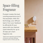 Pura Home Mini Fragrance Diffuser for Small Spaces Adjustable Smart Home Device with LED Light & Automatic Vial Detection - Includes 1 Scent Refill - Lemon