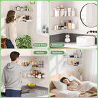 Sezanrpt 11.4x16 Inch Acrylic Corner Floating Shelf Set of 2, Clear Corner Wall Shelf for Home Décor, Speakers, Security Cameras, Toileries, Plants, Figures, Cosmetics, Books