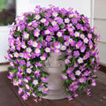 HyeFlora 2PCS Artificial Hanging Flowers for Outdoors Spring Decoration, Faux Daisy Plants Fake Silk Orchid Long Stems UV Resistant Mums for Home Garden Wall Party Indoor Outside Decor