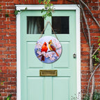 Harooni Spring Cardinal Door Wreaths, Wooden 12x12 inch Door Hanger with Floral Design, Farmhouse Wall Sign for Home Yard Garden Decoration