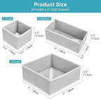Vtopmart 12 Pack Baby Clothes Organizer, Dresser Drawer Organizer for Baby Clothing, Foldable Fabric Closet Drawer Storage Bins, Dresser Dividers for Bra, Socks, Ties, Scarf