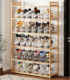 Shoe Slot Organizer for Closet 6PACK Clear Adjustable Shoe Stacker Rack Storage - Space Saver Display Shelf Organizer Zapateras Organizers