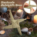 Bucherry St. Brigid's Wall Cross Decor Irish Gift Cross with History Card for Irish Blessing Gift for Celtic Imbolc Decor(Classic Style,8 in,Green)