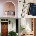 Elegant Metal Christian Inspirational Bible Verses Cross Wall Art - 11.8" Scripture-Inspired Design Hanging Decor for Home Living Room Farmhouse Church Prayer Room Religious Gift