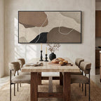 Cuspin Extra Large Neutral Abstract Wall Art for Living Room, Horizontal Brown Beige Canvas Prints Paintings with Rope, Modern Minimalist Pictures for Bedroom Dining Room Hallway Wall Decor, 30x60 In