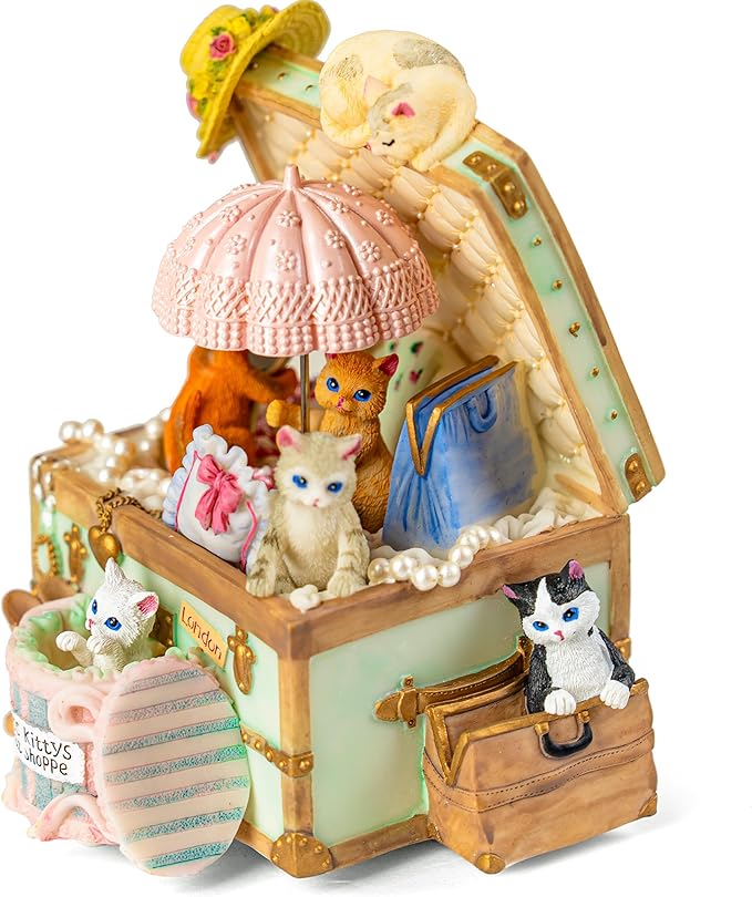 Cat Music Box Gift for Girlfriend Wife Daughter Grandma Granddaughter Sister Friends, Cute Kitty Musical Box Anniversary Birthday Gifts Kitten Lover Mother Day Present