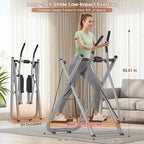 Air Walk Elliptical Glider Machine - 600LBS Capacity, Fully Assembled Low-Impact Design for Home Gym Cross-Training Arm & Leg Cardio Workout-New Version