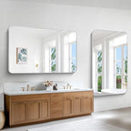 BONEWEI Silver Bathroom Mirror,60x36 inch Wall Mirror for Bathroom Wall Mounted,Rectangle Mirror for Bathroom Over Sink,Modern Frame Round Corner for Living Room,Bedroom Entryway,Horizontal/Vertical